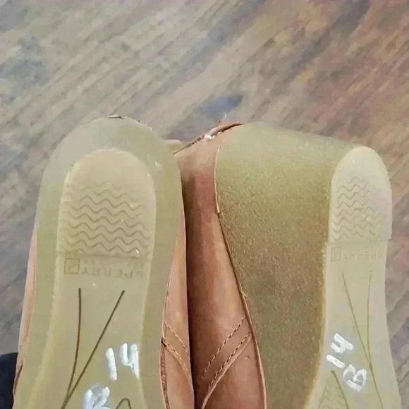 Sperry Topsider Burnished Leather Wedge Booties Size 7 - Picture 8 of 8